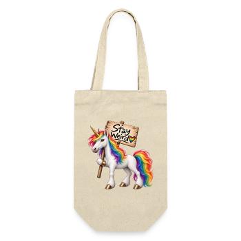 Stay weird ! - Geschenkbeutel für Flaschen - Natur - Vorne