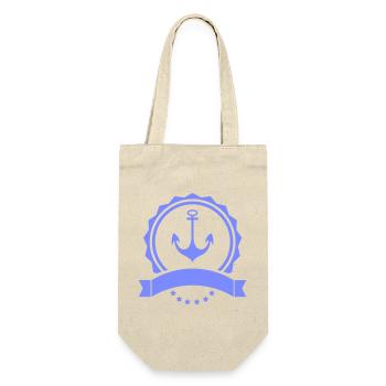 Anker abzeichen Nautik Logo - Geschenkbeutel für Flaschen - Natur - Vorne