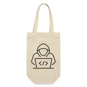 Hacker Laptop Zeilen-Symbol - Geschenkbeutel für Flaschen - Natur - Vorne