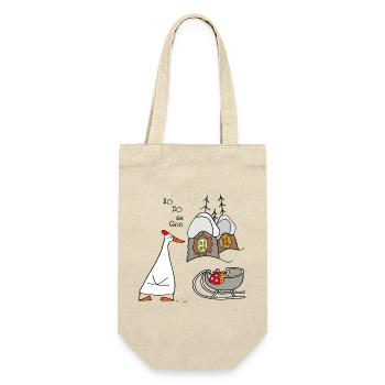 Weihnachtliche Gans  - Geschenkbeutel für Flaschen - Natur - Vorne