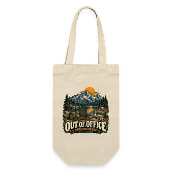 Out of Office – Camping statt Büro - Geschenkbeutel für Flaschen - Natur - Vorne