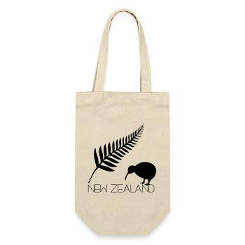 Neuseeland Bootfahren und Kiwi - Geschenkbeutel für Flaschen - Natur - Vorne
