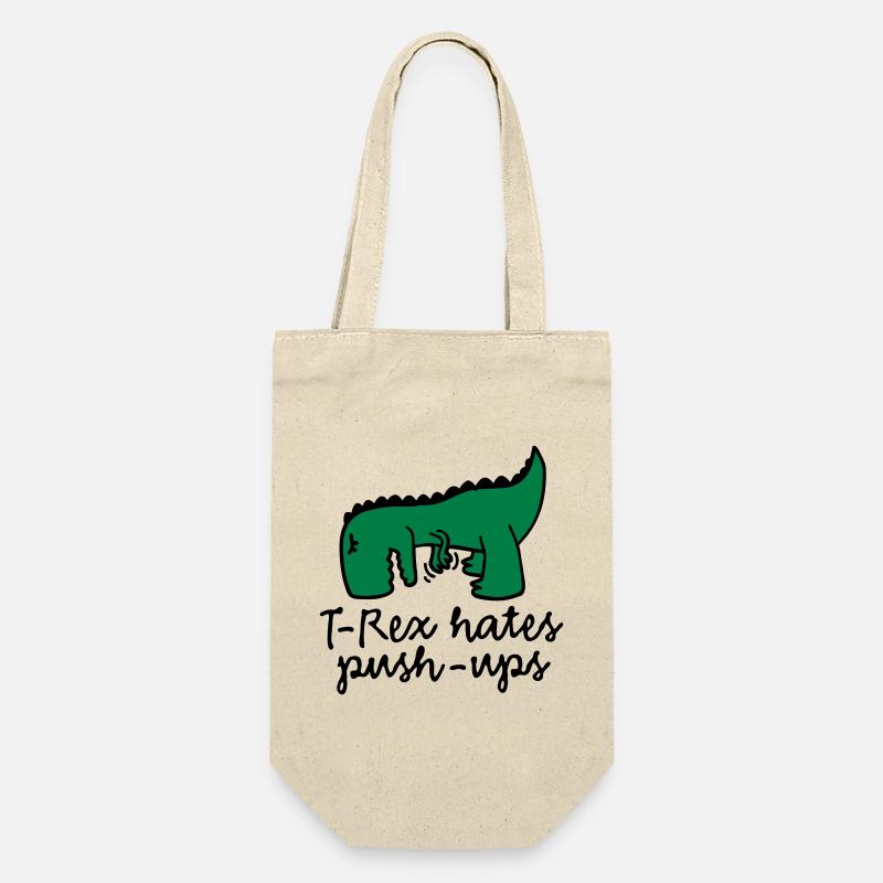 T-Rex hates push-ups - Geschenkbeutel für Flaschen - Natur
