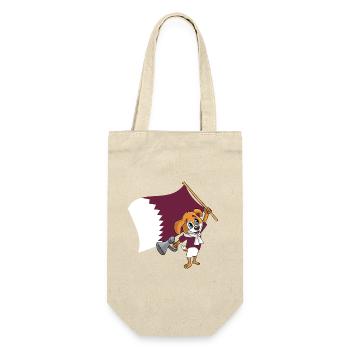 Katar Fan Hund - Geschenkbeutel für Flaschen - Natur - Vorne