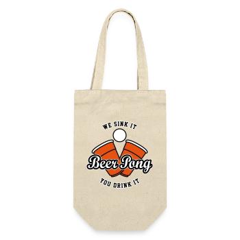 Beer Pong Logo IV - Gift Bag for Bottles - nature - Front