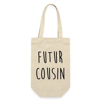 Onkel / Tante / Vetter / Cousin / Kusine - Geschenkbeutel für Flaschen - Natur - Vorne