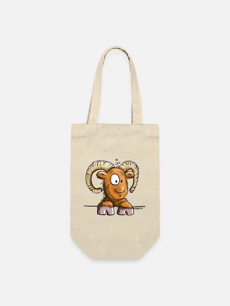 Abenteuerlustiger Widder - Geschenkbeutel für Flaschen - Natur
