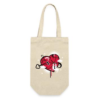 laced & repaired heart with keyhole - Gift Bag for Bottles - nature - Front