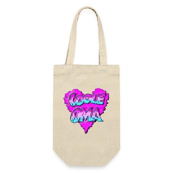 Coole Oma - Graffiti- mit Herz - Pink - Geschenkbeutel für Flaschen - Natur - Vorne