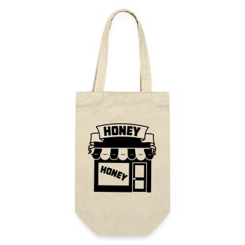 Logo Honig Shop - Geschenkbeutel für Flaschen - Natur - Vorne