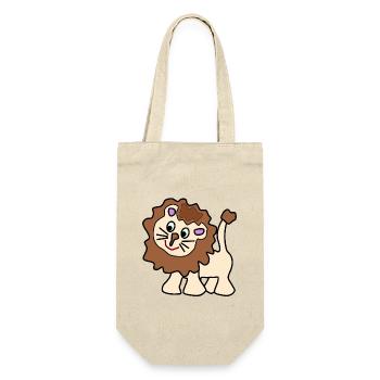 Cute funny brown lion - Gift Bag for Bottles - nature - Front