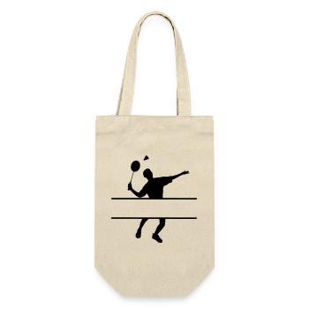 Schattenbild eines Badmintonspielers - Geschenkbeutel für Flaschen - Natur - Vorne