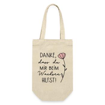 Geschenk für Erzieherin - Geschenkbeutel für Flaschen - Natur - Vorne