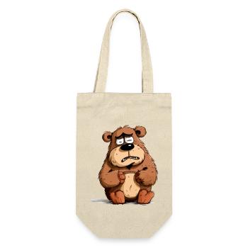 Jacky, der mürrische Bär - Geschenkbeutel für Flaschen - Natur - Vorne