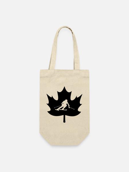 Kanada-Ahornblatt-Ski-Logo - Geschenkbeutel für Flaschen - Natur