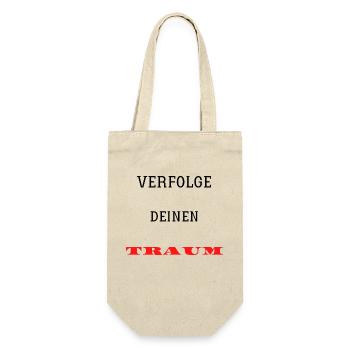 Verfolge deinen Traum - Geschenkbeutel für Flaschen - Natur - Vorne