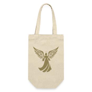 engel silhouette weihnachten heiligenschein - Geschenkbeutel für Flaschen - Natur - Vorne