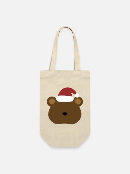 Grizzly Bear- Christmas Edition - Geschenkbeutel für Flaschen - Natur