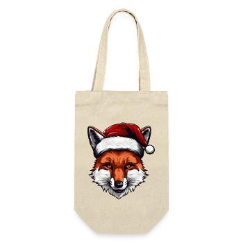 Fuchs Kopf Weihnachten Portät - Geschenkbeutel für Flaschen - Natur - Vorne