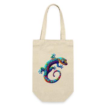Gecko - Geschenkbeutel für Flaschen - Natur - Vorne