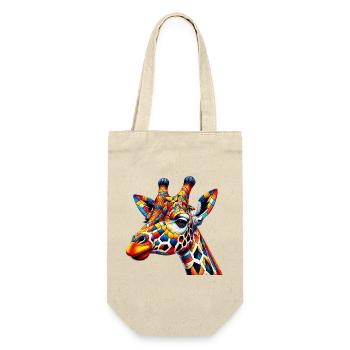 Giraffe colored and painted like Harlequin - Gift Bag for Bottles - nature - Front
