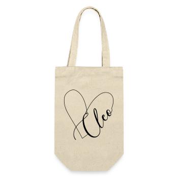 Cleo Name Heart Line - Gift Bag for Bottles - nature - Front