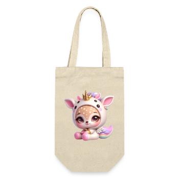 Pastellunicorn mit Flügeln - Geschenkbeutel für Flaschen - Natur - Vorne