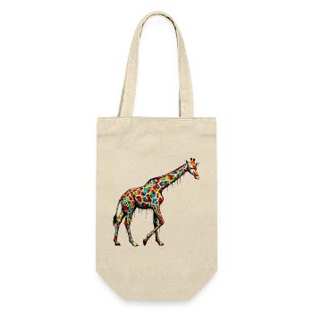 Giraffe - Geschenkbeutel für Flaschen - Natur - Vorne