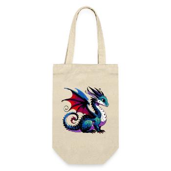 Drache - Geschenkbeutel für Flaschen - Natur - Vorne