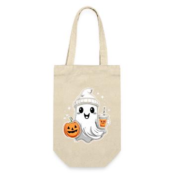 Fantôme mignon : Ami fantôme mignon avec citrouille - Sac à bouteille - nature - Devant