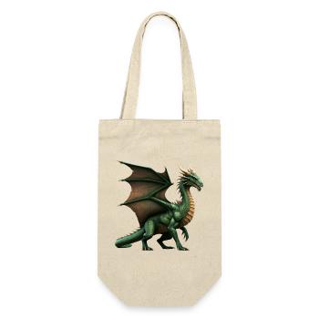 Legendärer grüner Drache - Geschenkbeutel für Flaschen - Natur - Vorne