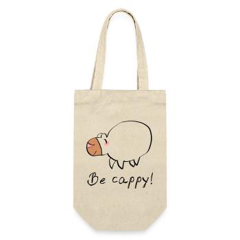 Don't worry - be cappy - Geschenkbeutel für Flaschen - Natur - Vorne