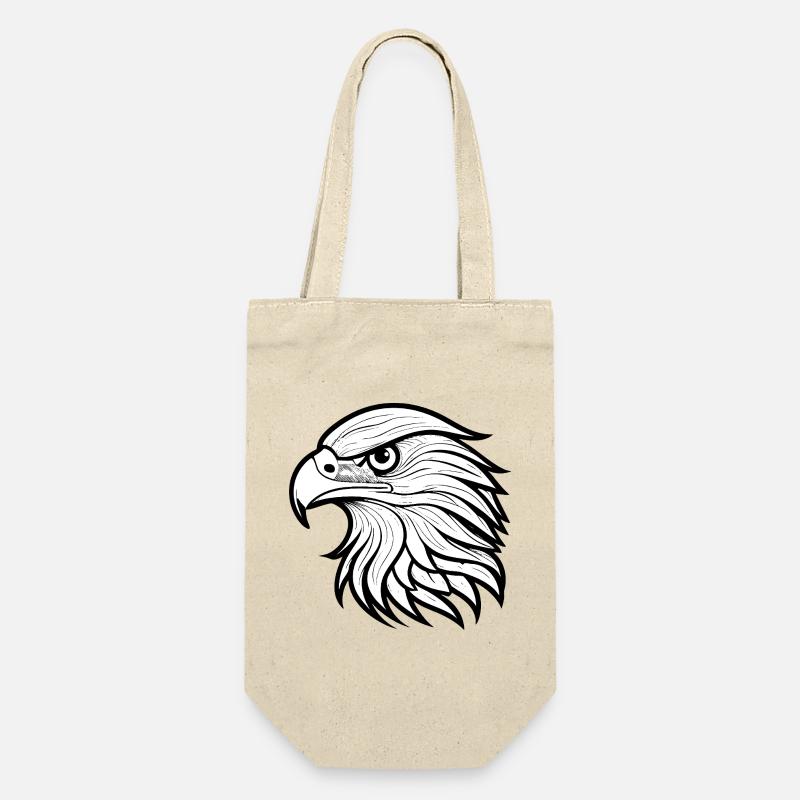 Stylish Eagle Head Illustration - Gift Bag for Bottles - nature