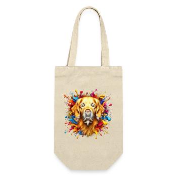 Cute Golden Retriever with colorful splashes of color - Gift Bag for Bottles - nature - Front