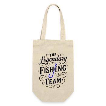 Fishing Team Spruch - Geschenkbeutel für Flaschen - Natur - Vorne