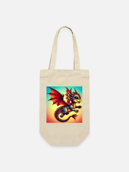 Drache - Geschenkbeutel für Flaschen - Natur