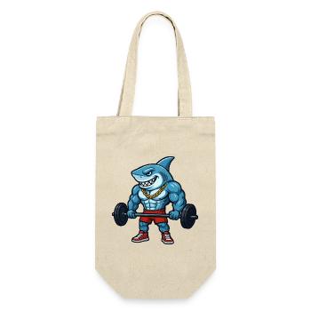 Shark Muscles Comic Bodybuilder - Gift Bag for Bottles - nature - Front
