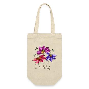 Blumen - Geschenkbeutel für Flaschen - Natur - Vorne