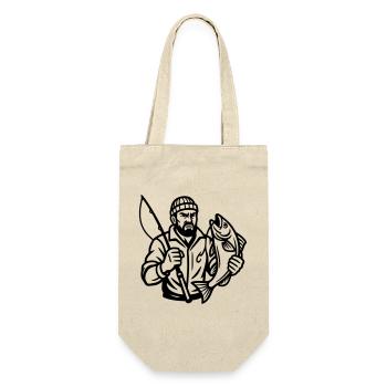 Angler - Geschenkbeutel für Flaschen - Natur - Vorne