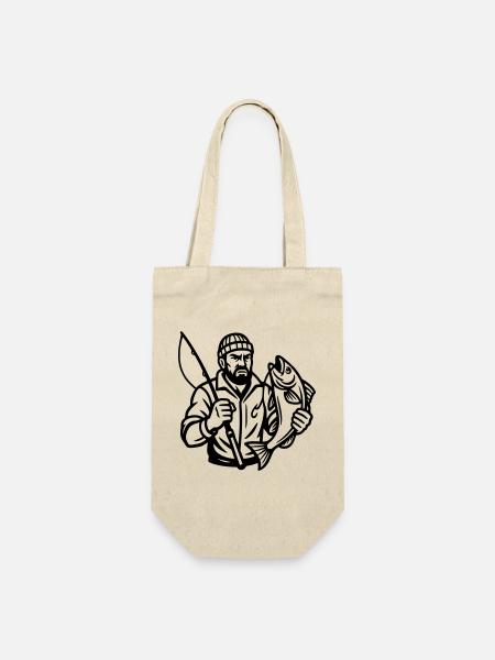 Angler - Geschenkbeutel für Flaschen - Natur