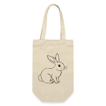 Hase Kaninchen T-shirt Geschenk - Geschenkbeutel für Flaschen - Natur - Vorne