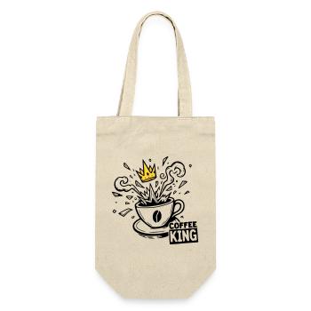 Grind or Die: coffee king krone graffiti kaffee - Geschenkbeutel für Flaschen - Natur - Vorne