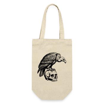Vulture sitting on the skull. - Gift Bag for Bottles - nature - Front