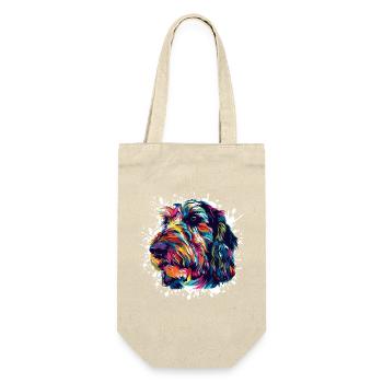 Colorful Dog Portrait with Paint Splashes - Gift Bag for Bottles - nature - Front