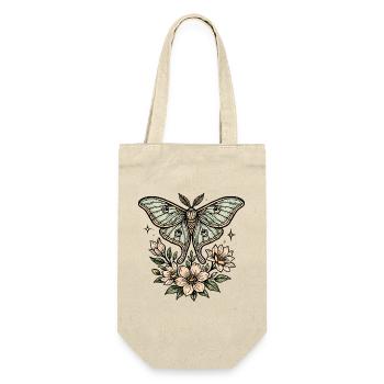 Motte mit Blütenbouquet - Geschenkbeutel für Flaschen - Natur - Vorne