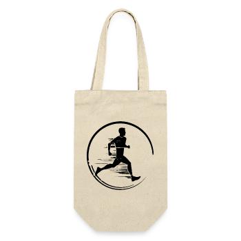 Running Marathon Woman Silhouette - Gift Bag for Bottles - nature - Front