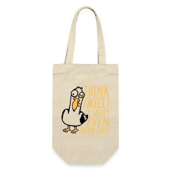 Möwe Verrückt Think Twice? I Don't Even Think Once - Geschenkbeutel für Flaschen - Natur - Vorne