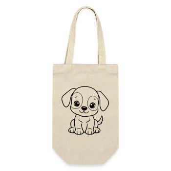 Cute Baby Dog – Black & White Puppy - Gift Bag for Bottles - nature - Front