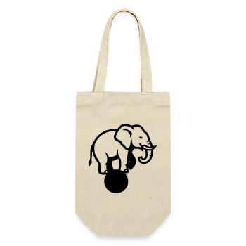 Elephant Ball Circus Acrobatics - Gift Bag for Bottles - nature - Front