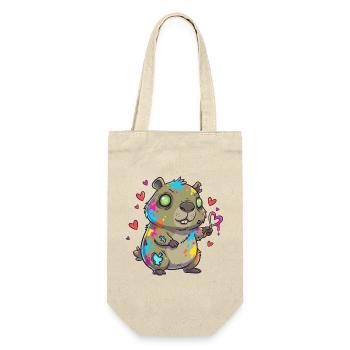 Brightly painted rodent with heart magic - Gift Bag for Bottles - nature - Front